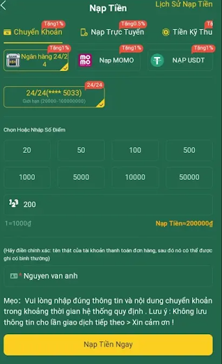 Cách nạp tiền bet365 bằng ví điện tử MOMO đơn giản